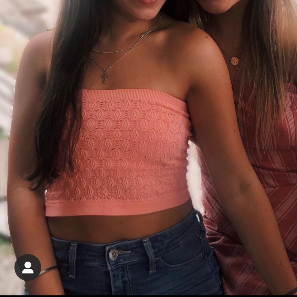 Forever 21 Peachy Pink Crop Tube Top.